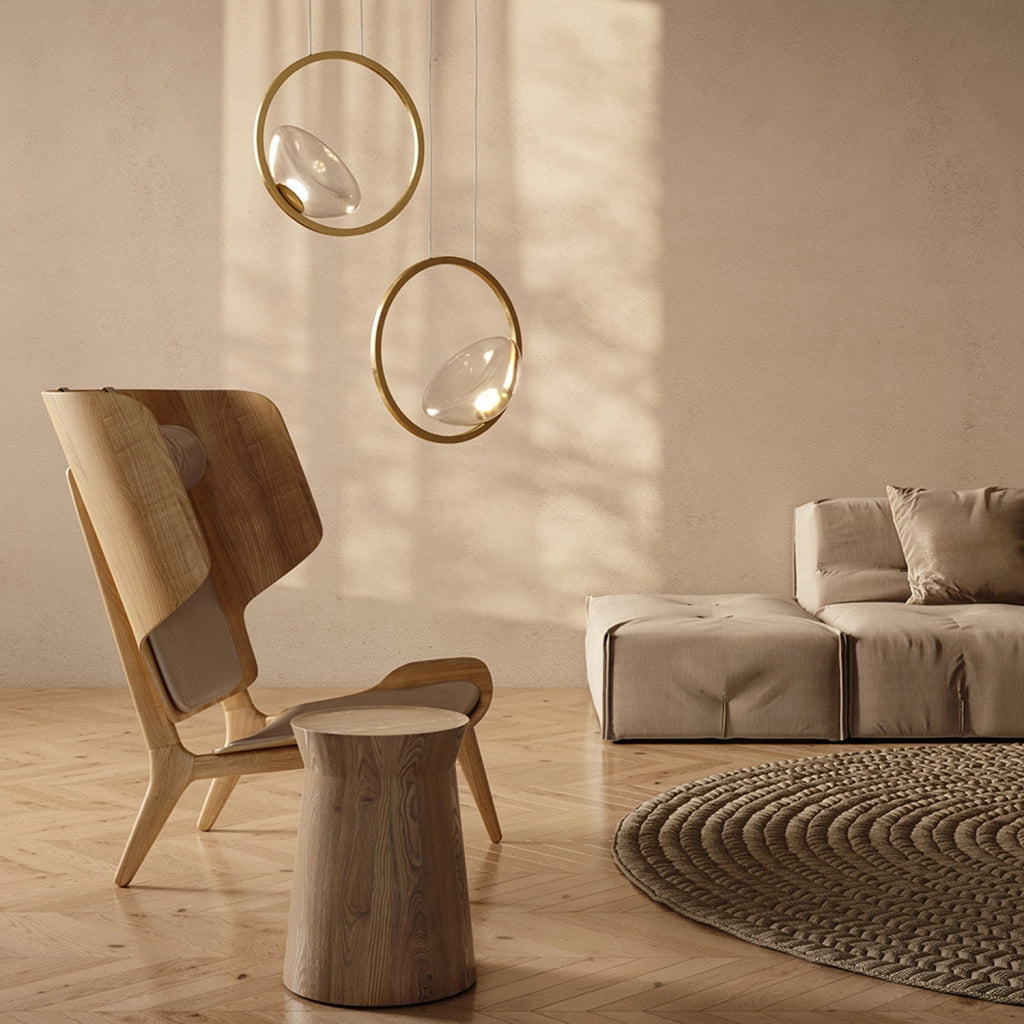 Maytoni Lampadario moderno Lunare 1 luce LED integrato ottone metallo vetro