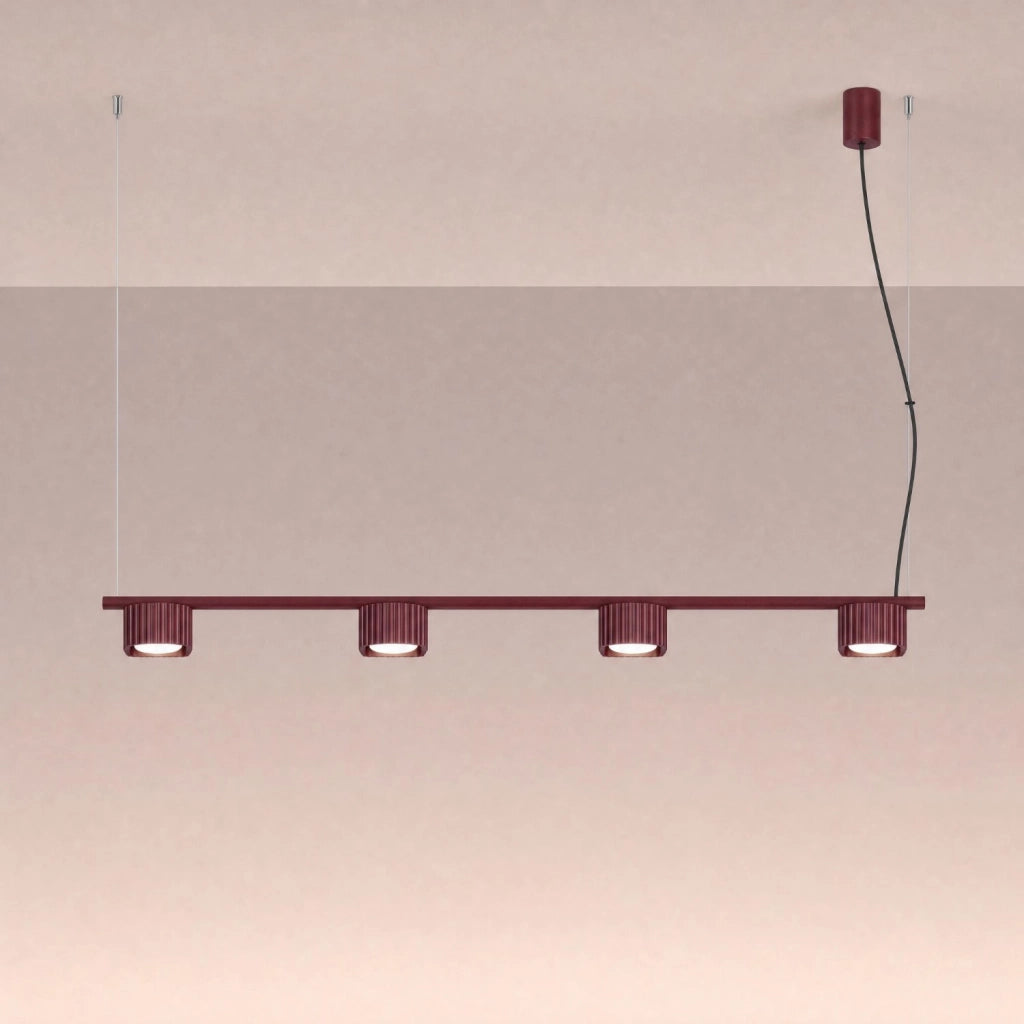 Lampadario RIFF 4 bordeaux Gx53