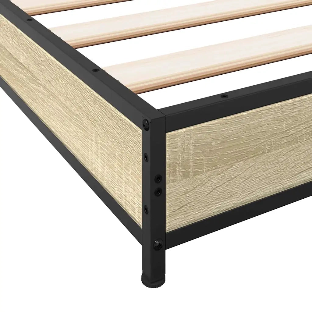Giroletto-Struttura Letto Rovere Sonoma 120x200 cm in Legno Multistrato Metallo 151848