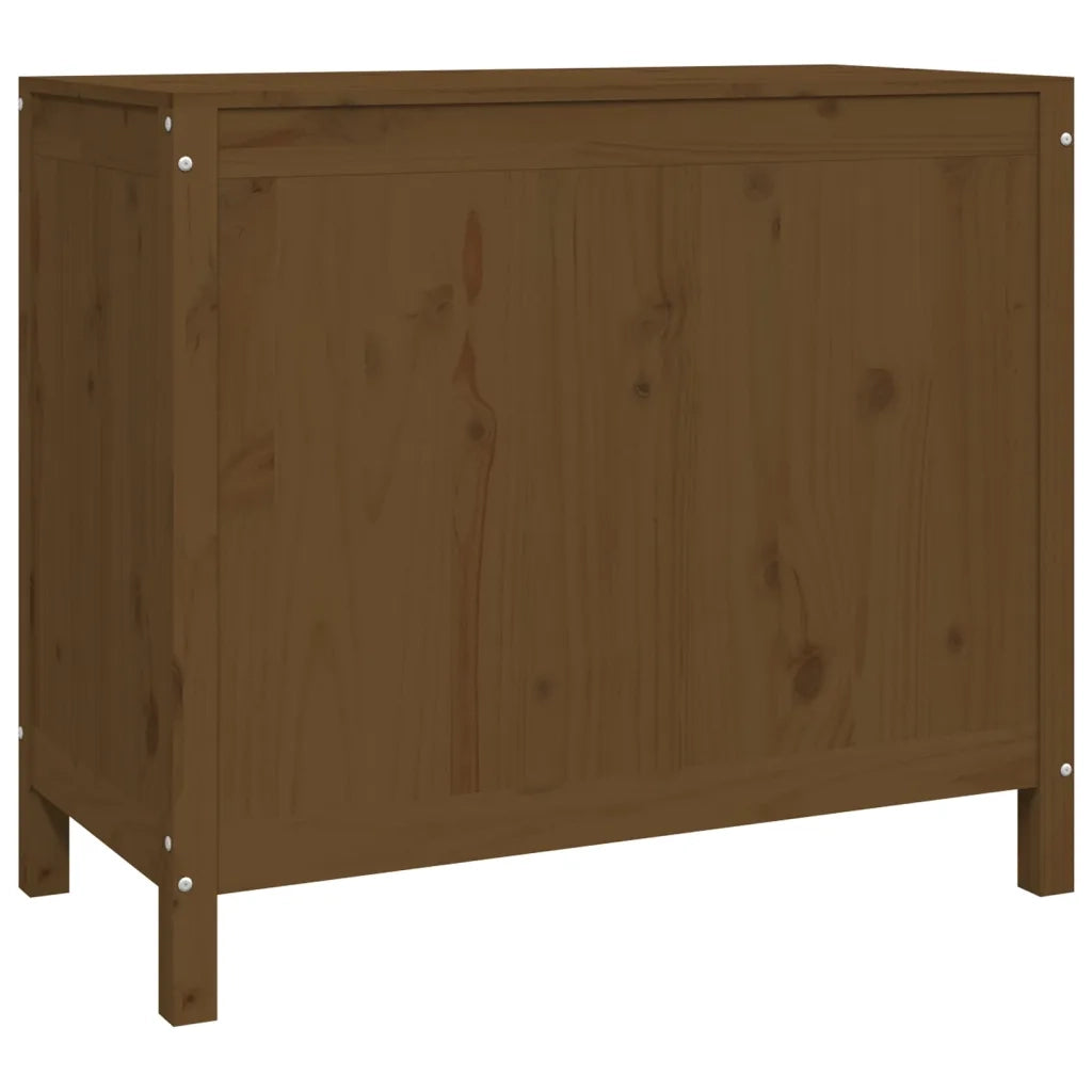 Contenitore per Bucato Ambra 88,5x44x76 cm Legno Massello Pino 823582