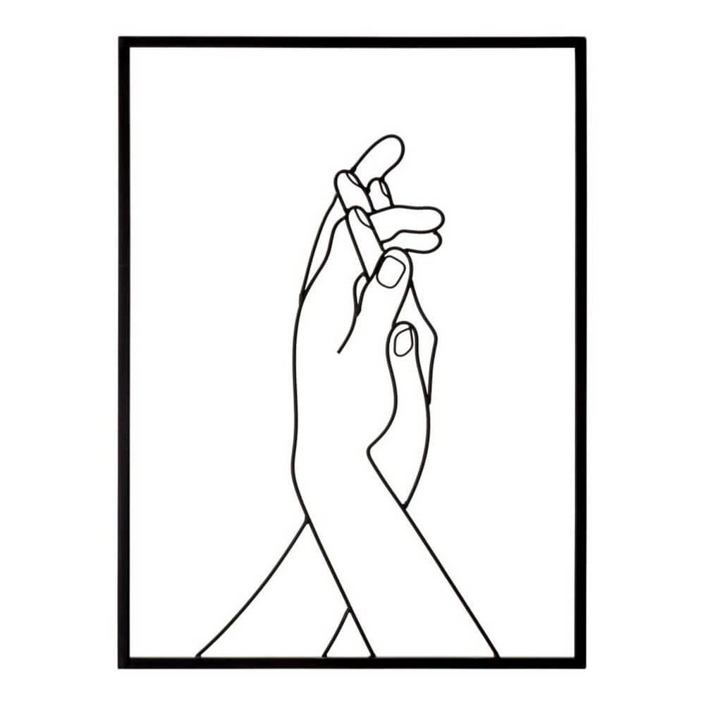 Decorazione Parete Ferro Mani Semplici cm 40X55 - SIMPLY HANDS