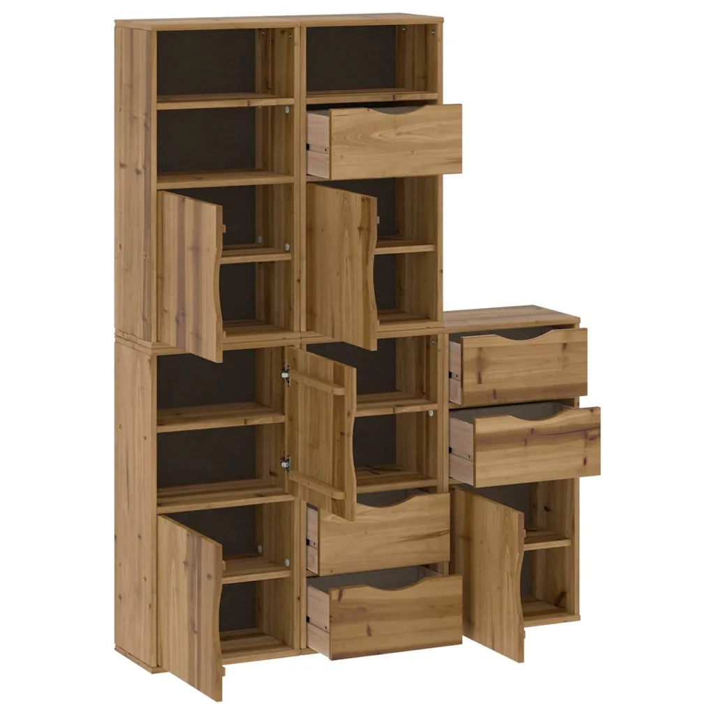 Armadietti Laterali 5 pz ODDA 40x24x79 cm Legno Massello Pino 3365356