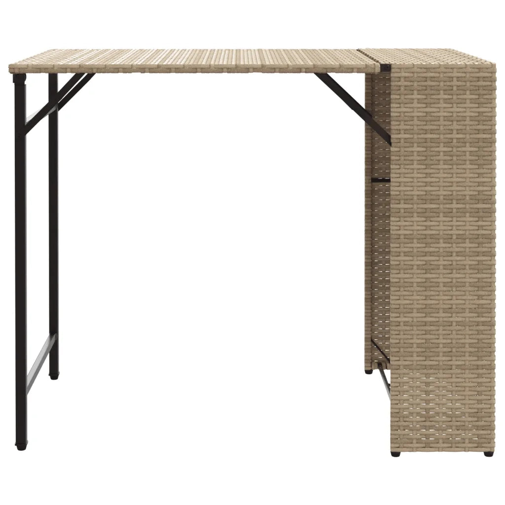 Set da Pranzo da Giardino Pieghevole 5pz Beige in Polyrattan