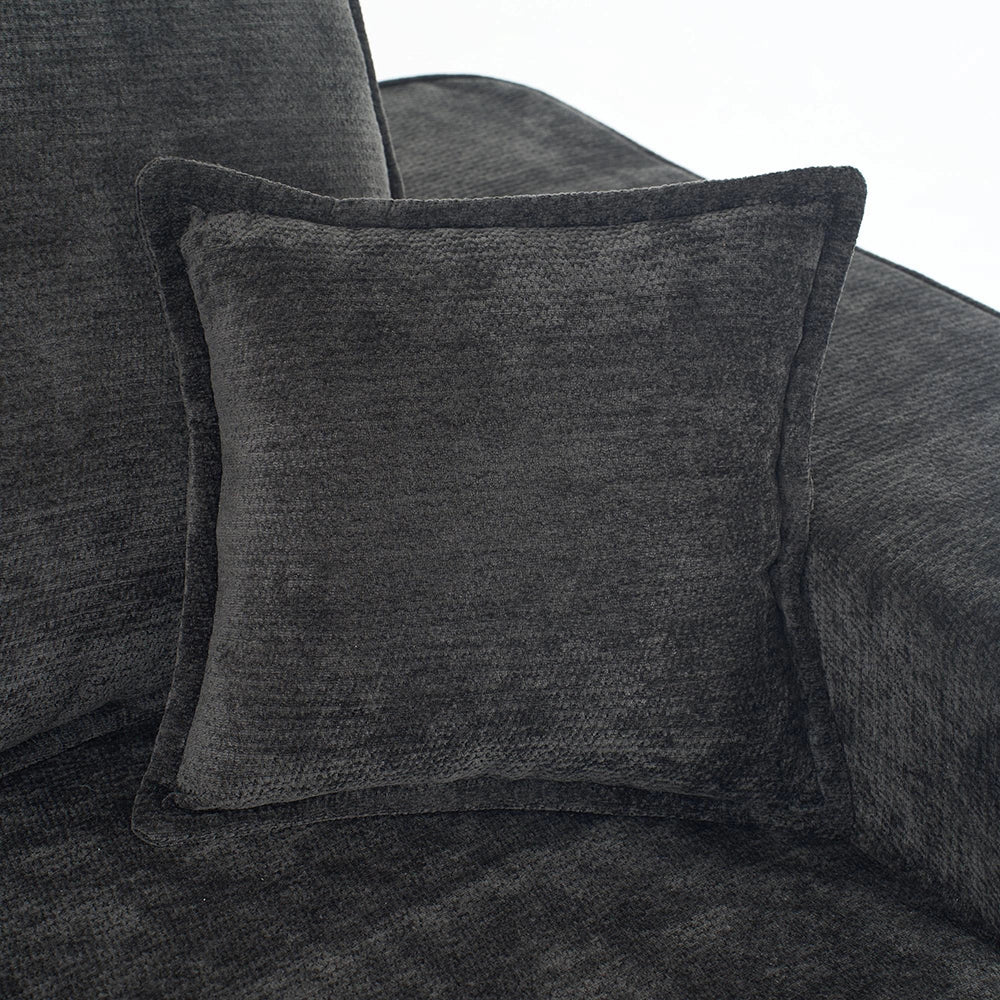 Chaise longue confortable - Xylo - Noir avec coussins et poches lat¨¦rales
