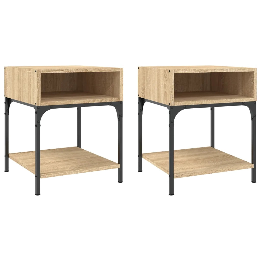 Set di 2 Comodini | Armadio da Notte | Mobiletto da notte Rovere Sonoma 40x41x50 cm in Legno Multistrato