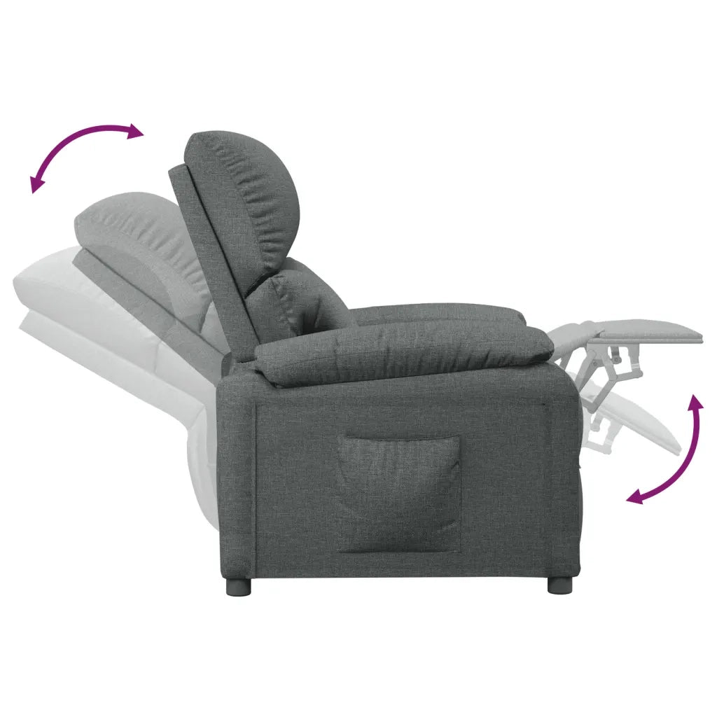 Poltrona Reclinabile in Tessuto Grigio Scuro 344904