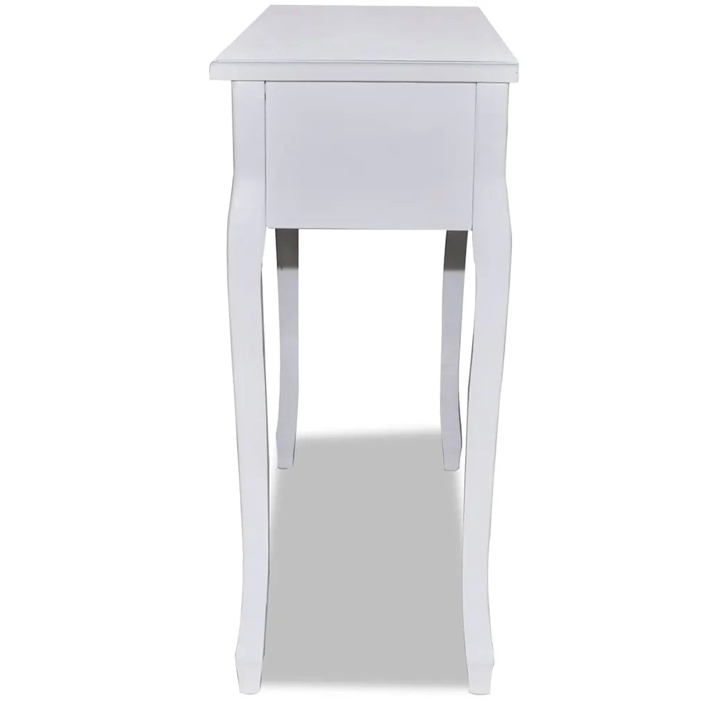 Tavolo Consolle da Trucco con 3 Cassetti Bianco