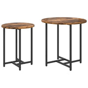 Set tavolini 2 pz | Tavolo laterale Rovere Affumicato e Nero