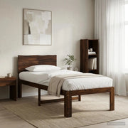 Letto Singolo con Testiera ROSTOCK Marrone Scuro 100 x 200 cm 903416
