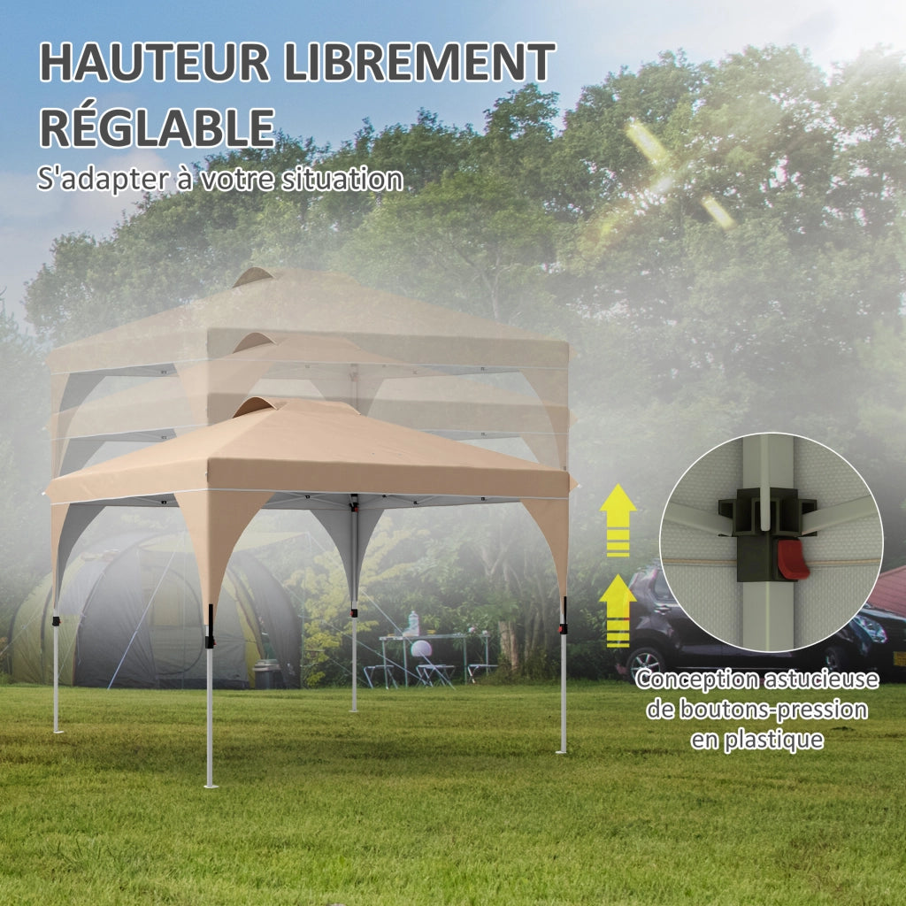 Gazebo da Giardino Pieghevole 3x3 m ¨C zephmum ¨C Grigio con Sacchetto Trasporto