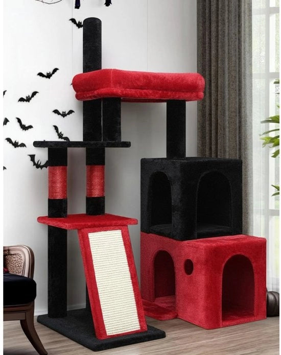 Porta gatto per gatti grandi - Porta gatto - Casa gatto - Nero e rosso