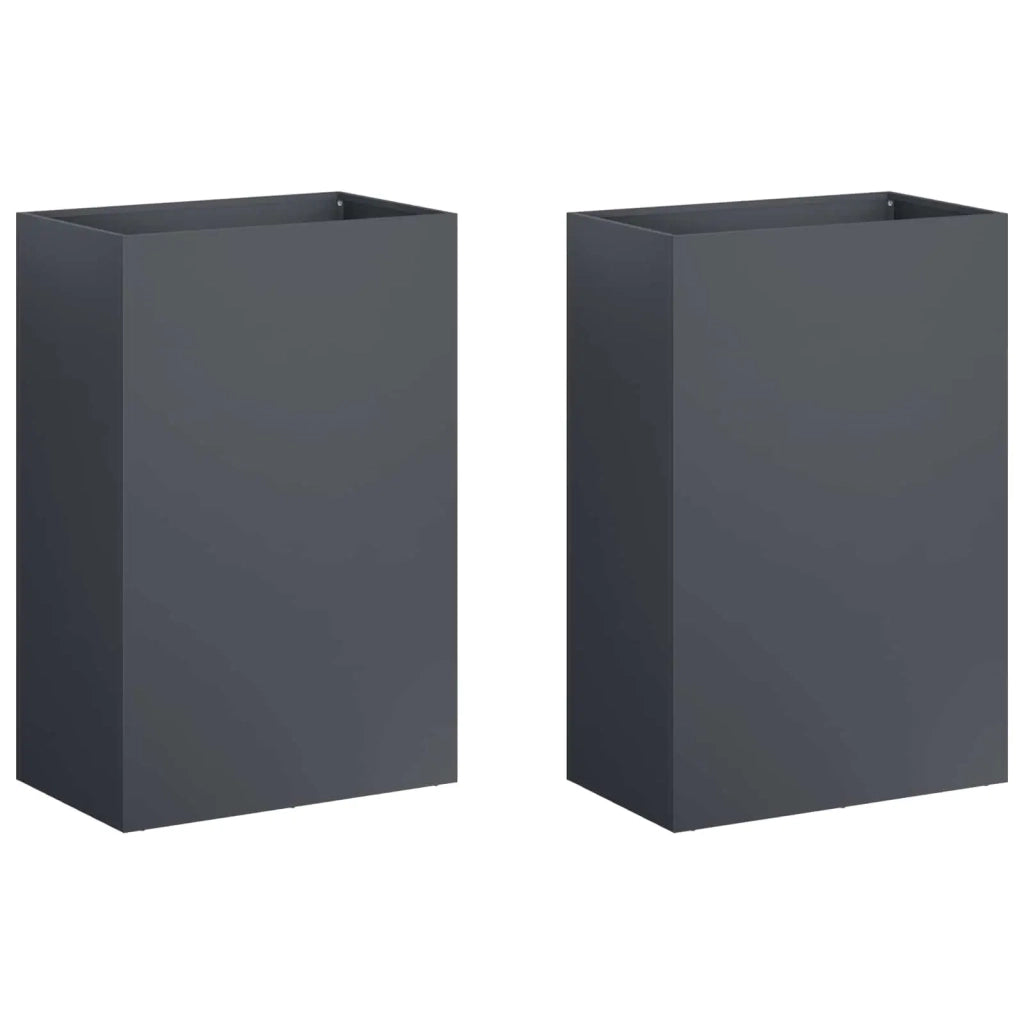 Vaso da giardino 2 pz Antracite 40 x 30 x 75 cm 8005503