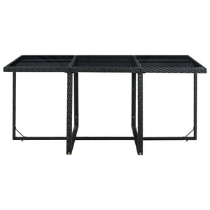 Set da Pranzo da Giardino 11 pz con Cuscini in Polyrattan Nero cod mxl 42956