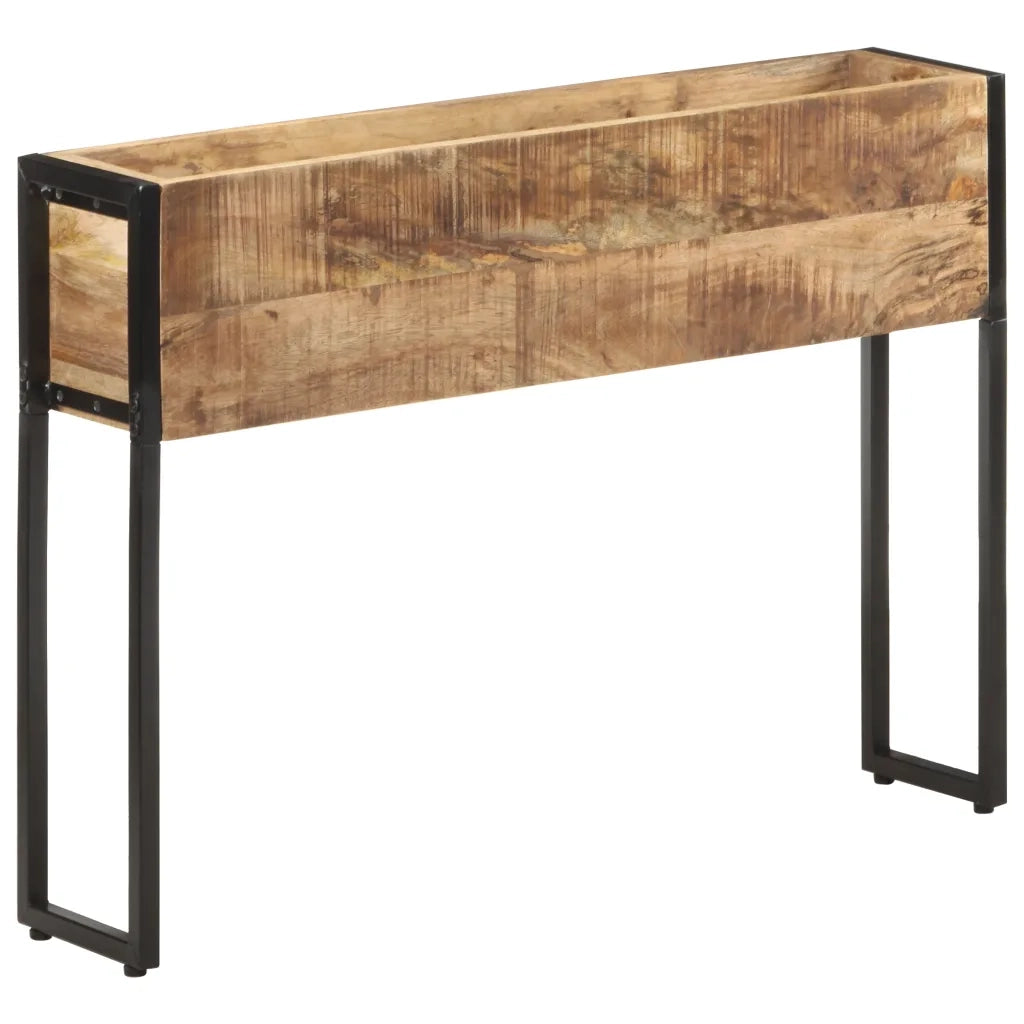 Fioriera-Vaso-Contenitore per Piante 90x20x68 cm in Legno di Mango Grezzo