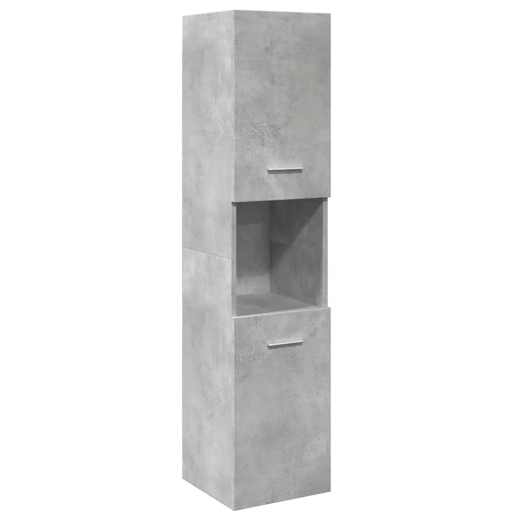 Set Mobili da Bagno 5 pz Grigio Cemento in Legno Multistrato
