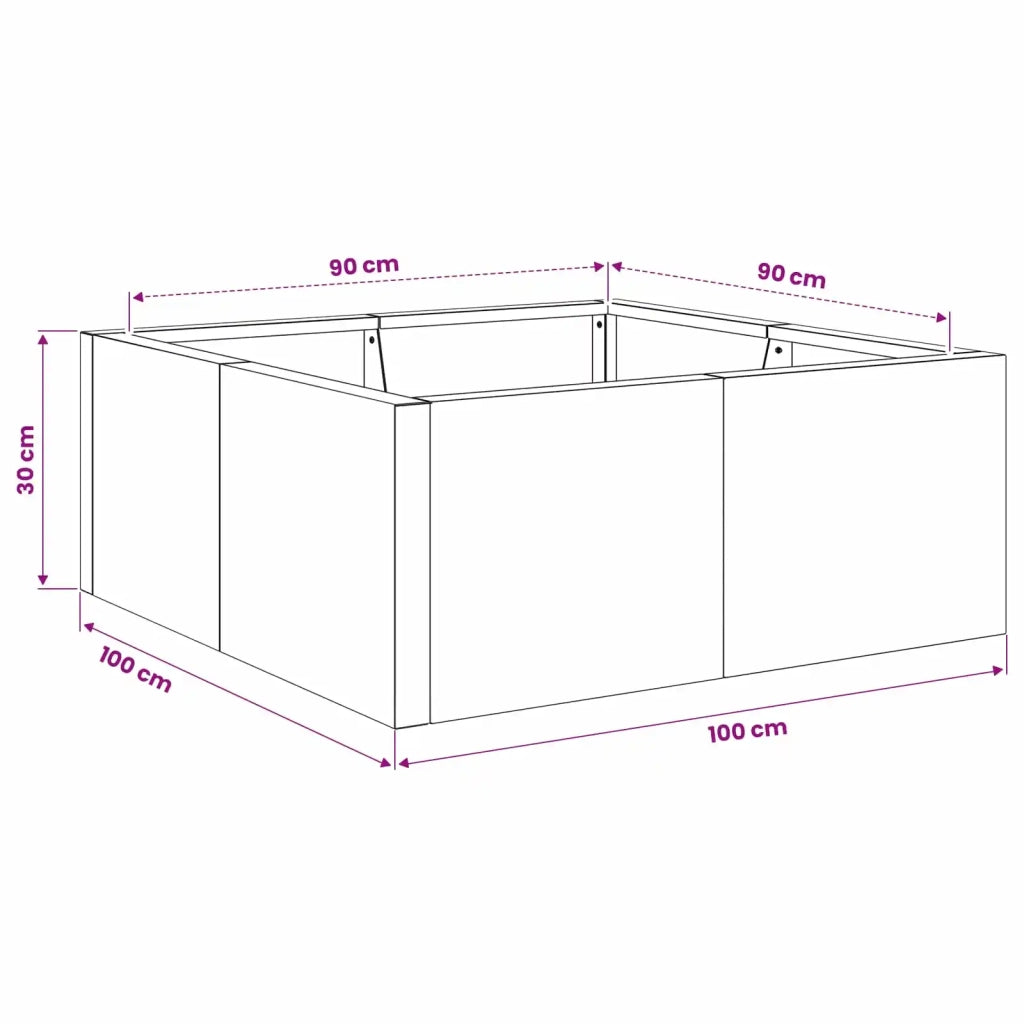 Muro di contenimento 4 pz 100 x 100 x 30 cm Acciaio Inox 3449202