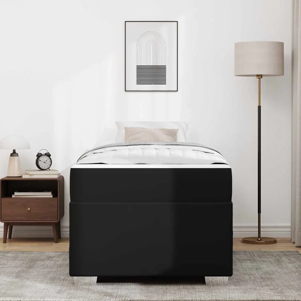 Struttura del letto con materasso Nero 90 x 190 cm Tessuto