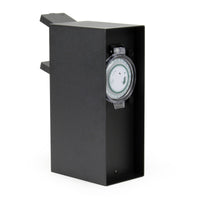 Presa multipla da giardino nera in acciaio con timer IP44 Colonna a 2 prese per esterno