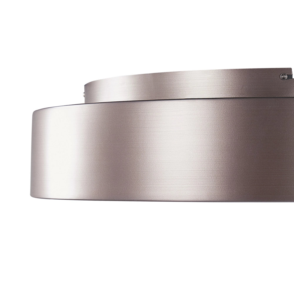 Plafoniera Marrone Chiaro Materiale Sintetico Acciaio Luci LED Integrate Forma Rotonda Decorativa Illuminazione Moderna