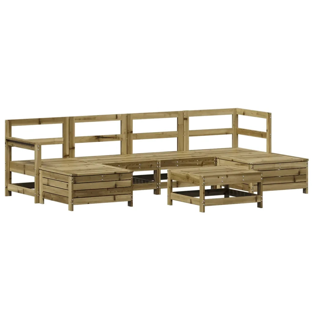 Set Divani da Giardino 7 pz in Legno Impregnato di Pino