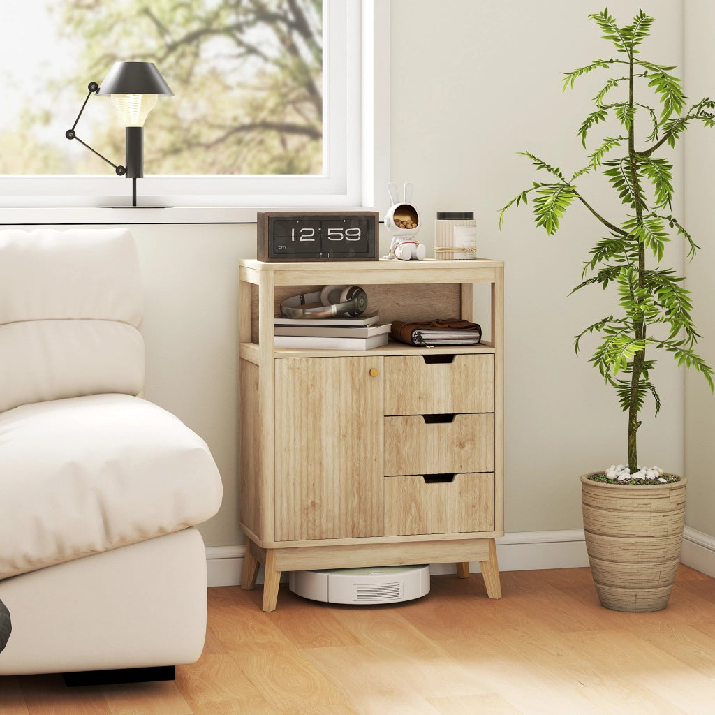 Credenza ¨C zephmum ¨C Legno naturale, 60x30x81 cm