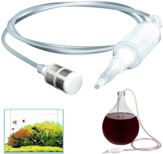 Filtro per acquario siliconizzato, sifon filtro per acqua, sifon per bier e vino, lunghezza circa 2 m