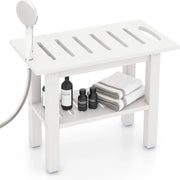 Panca per doccia interna, Sgabello da bagno impermeabile in HDPE con supporto per doccia Bianco-Sedie per doccia