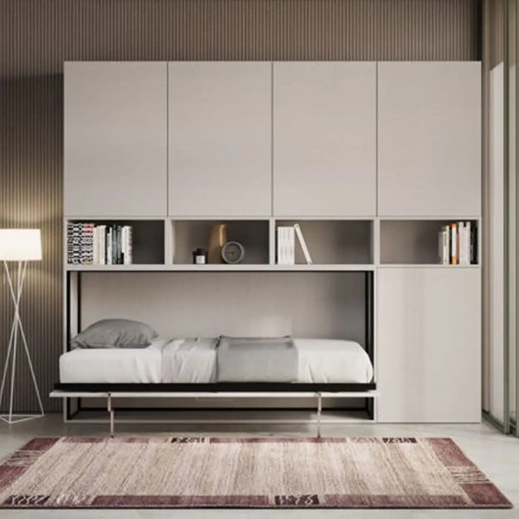 Letto singolo a scomparsa Kando comp.C bianco frassino