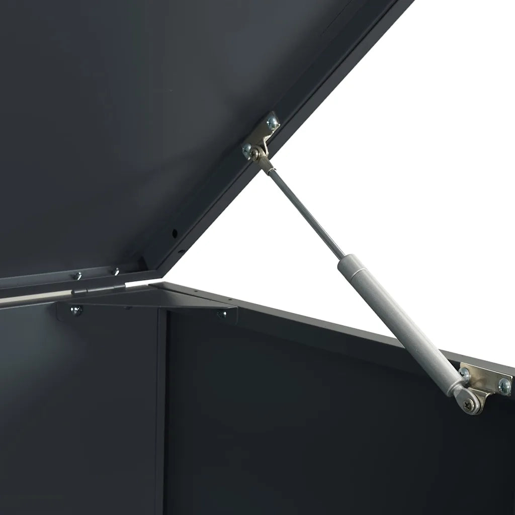 Copribidone con Ruote 3 Bidoni Antracite 207x79x117cm Acciaio 3279983