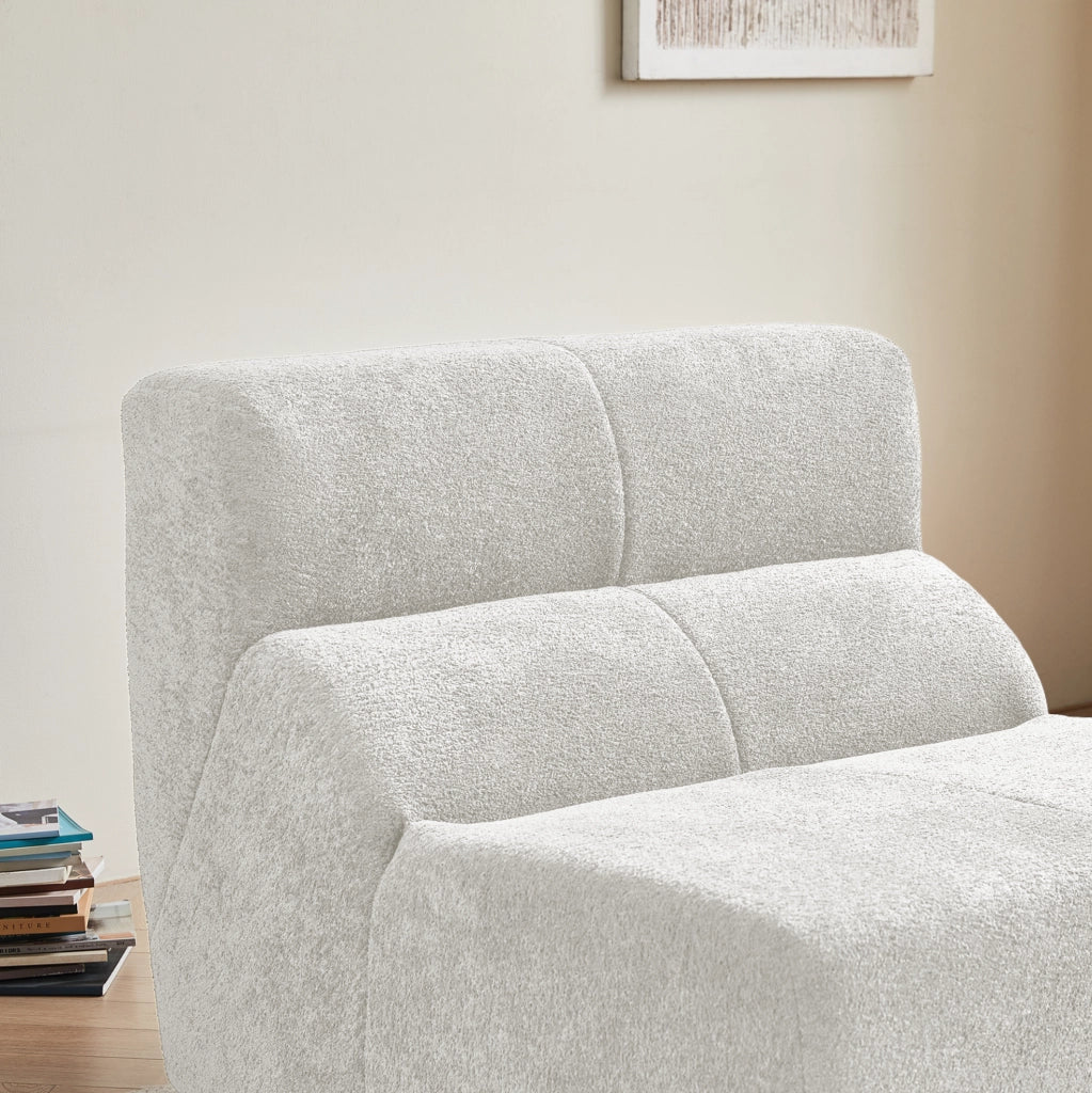 Poltrona compressa in velluto bianco 94x110 cm HOMVRA