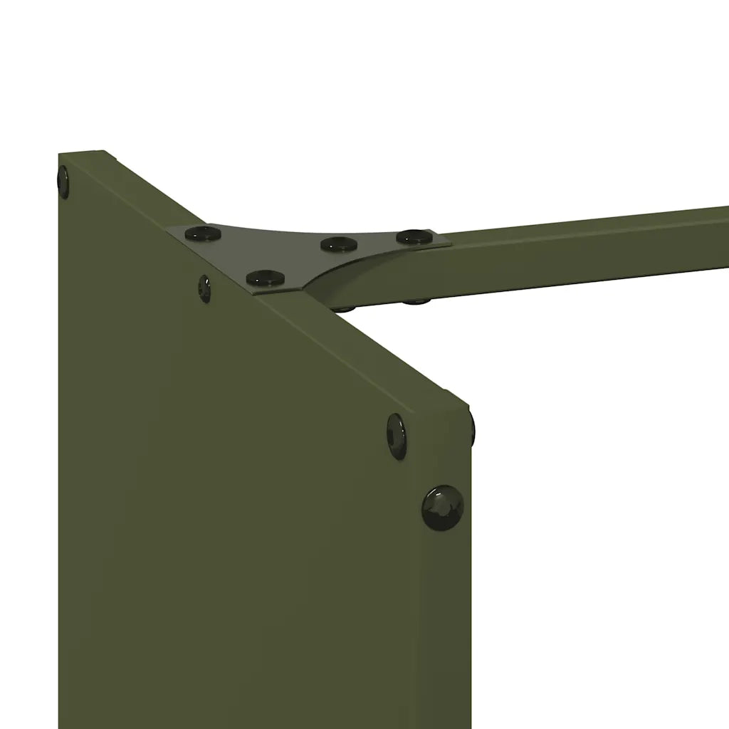 Rastrelliera per Legna da Ardere Verde Oliva 40x30x80 cm 864234