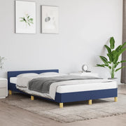 Giroletto con Testiera senza Materasso-Struttura Letto Blu 120x200 cm Tessuto