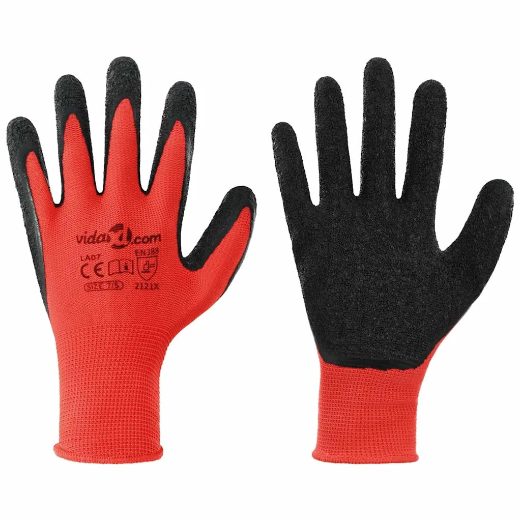 Guanti da Lavoro 24 pz Rosso e Nero 7 / S CFW9044426
