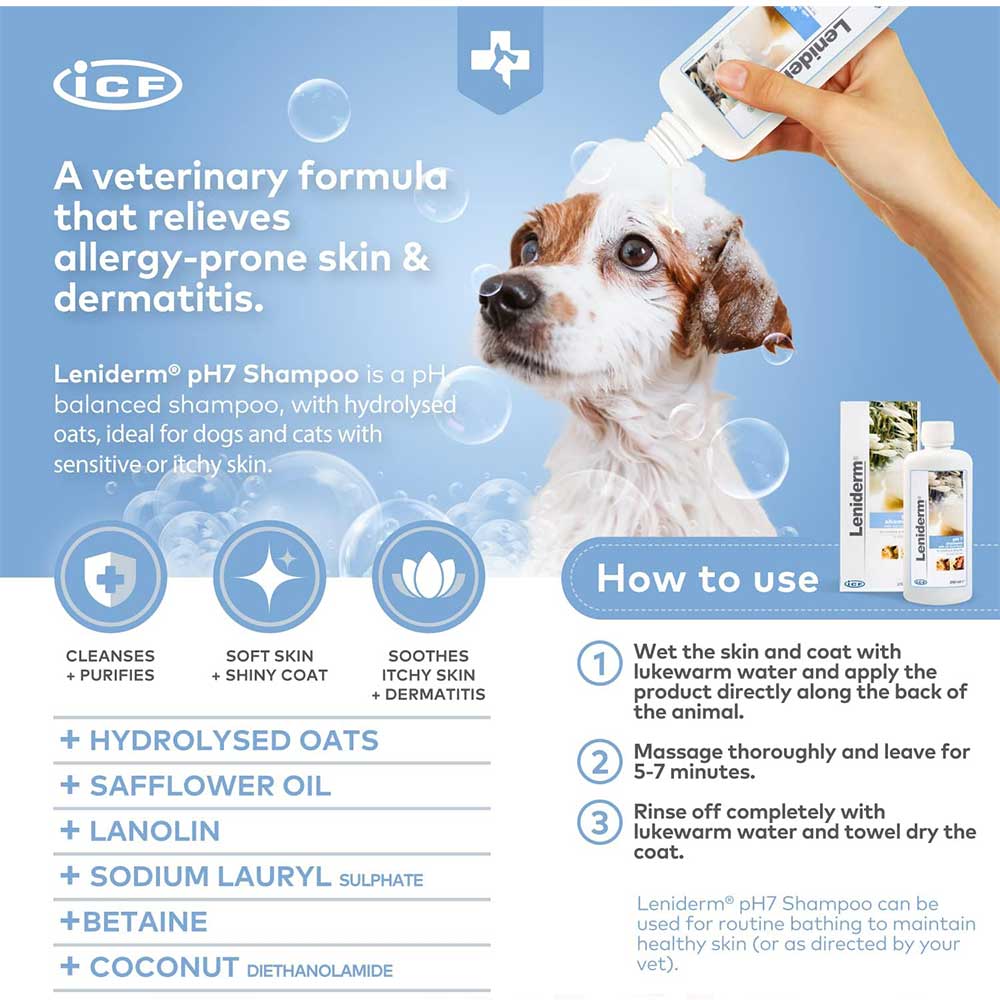 ICF Dog & Cat Leniderm Shampoo 250ml