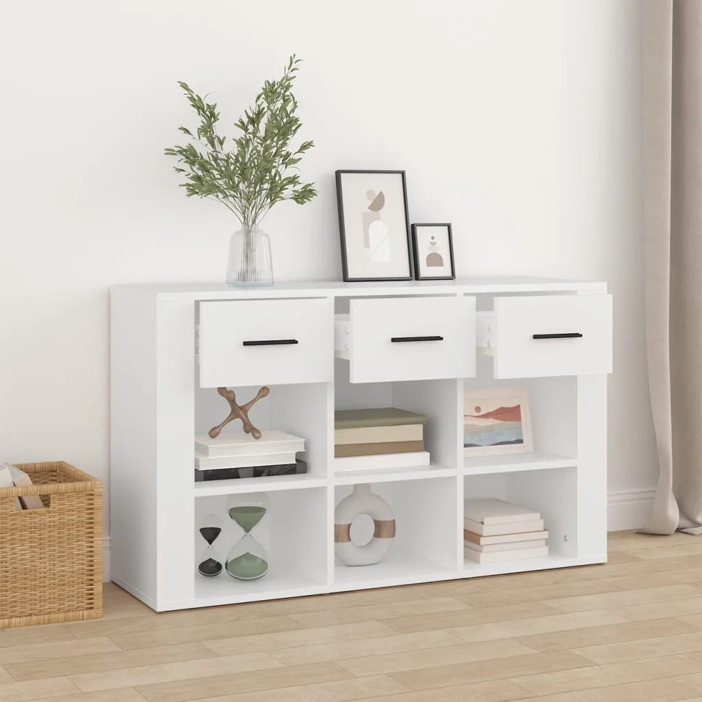 Credenza | Madia | Buffet da pranzo | Armadio da pranzo Bianca 100x30x59,5 cm in Legno Multistrato