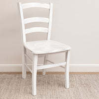 Sedia in legno Venezia colore bianco anticato shabby chic con seduta in massello