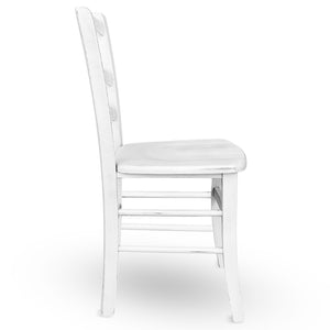 Sedia in legno Venezia colore bianco anticato shabby chic con seduta in massello