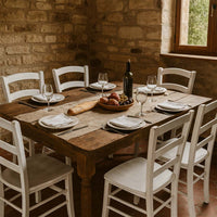 Sedia in legno Venezia colore bianco anticato shabby chic con seduta in massello