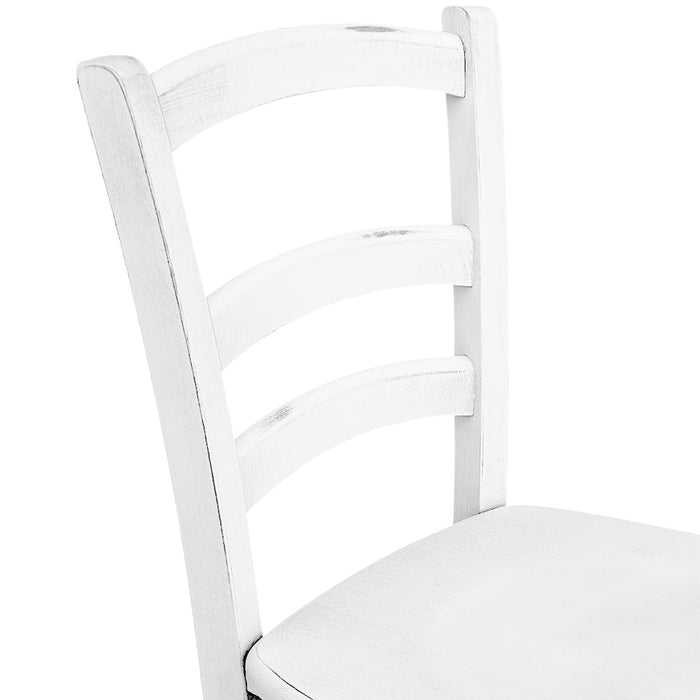Sedia in legno Venezia colore bianco anticato shabby chic con seduta in massello