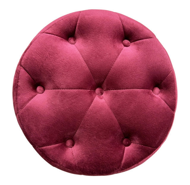 Pouf in velluto capitonné bordeaux, poggiapiedi - Honey - PO21HO