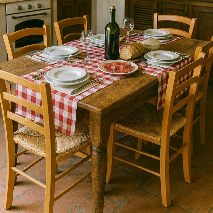 Sedia in legno Venezia noce chiaro con seduta in paglia palustre ristorante