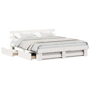 Letto matrimoniale | Letto per adulti | Struttura del letto Bianco 200 x 200 cm Pino massello