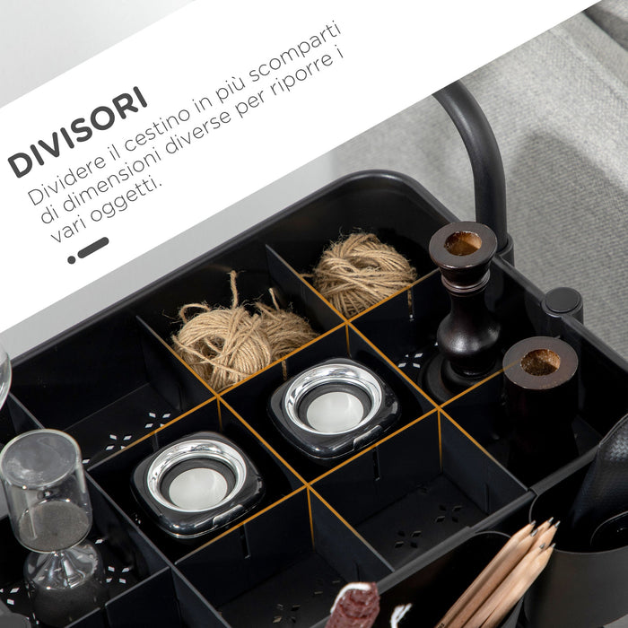 Carrello da Cucina Multiuso 3 Livelli con Accessori Nero