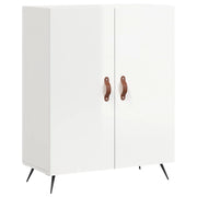 Credenza | Madia | Buffet da pranzo | Armadio da pranzo 69,5x34x90 cm in Legno Multistrato Bianco Lucido