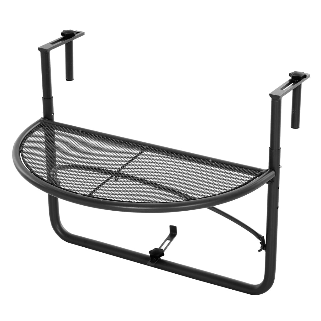 Tavolo da balcone semicircolare ¨C zephmum ¨C regolabile in altezza 60x47x50 cm