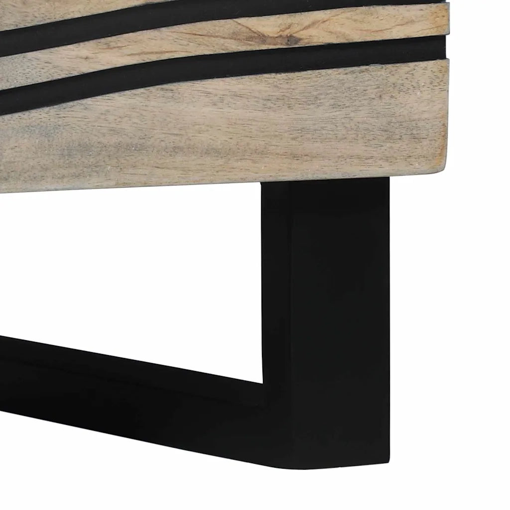 vidaXL Armadietto TV Bianco 70 x 33 x 46 cm legno massello di mango