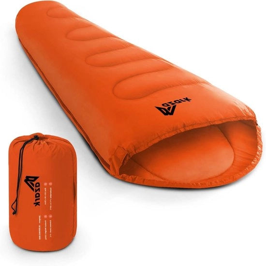 Sacco da campeggio premium leggero e impermeabile 350 g/m² per 4 stagioni - adatto per campeggi, escursioni e uso all'aperto - per adulti e bambini