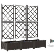 Fioriere | Cassetta per fiori | Vaso da giardino 3 pz Marrone 120 x 40 x 126 cm Plastica