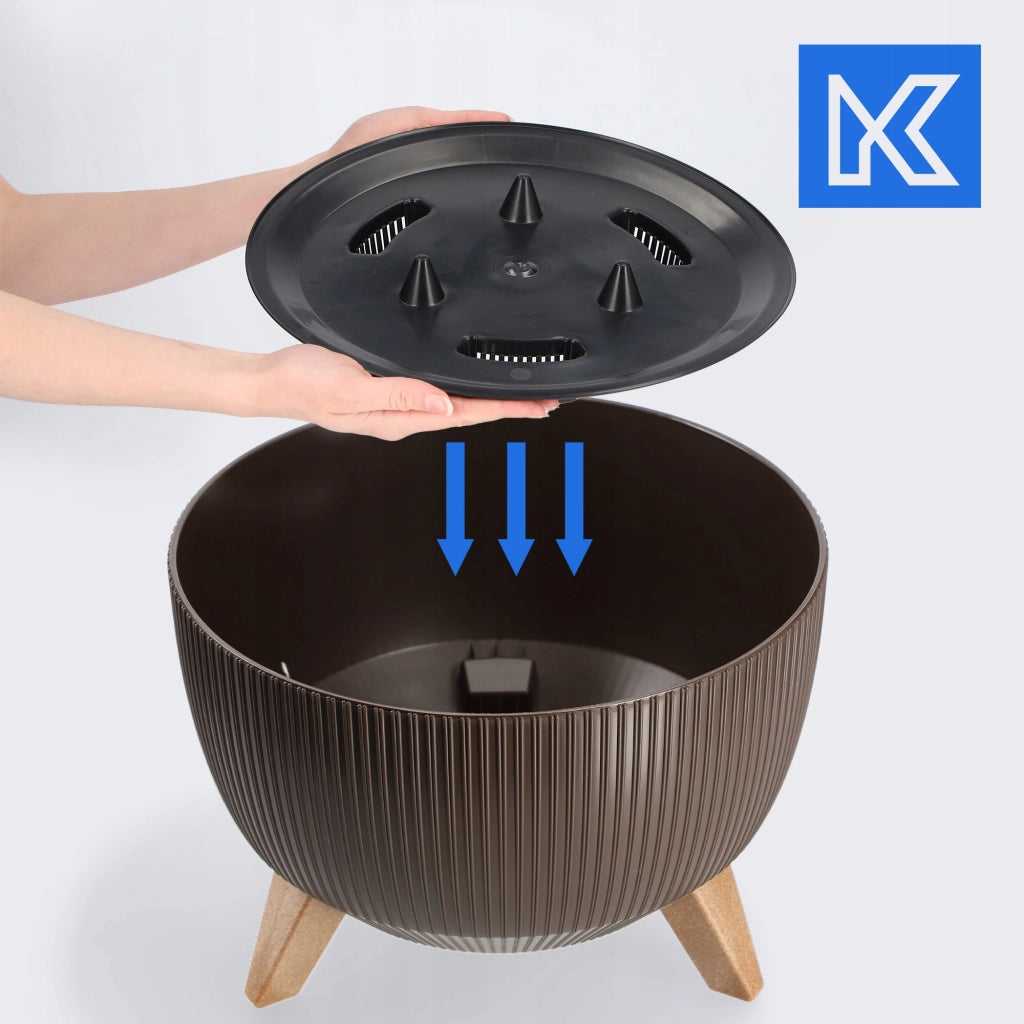 Vaso da giardino KADAX con gambe per fiori, grande ciotola rotonda da 33 cm