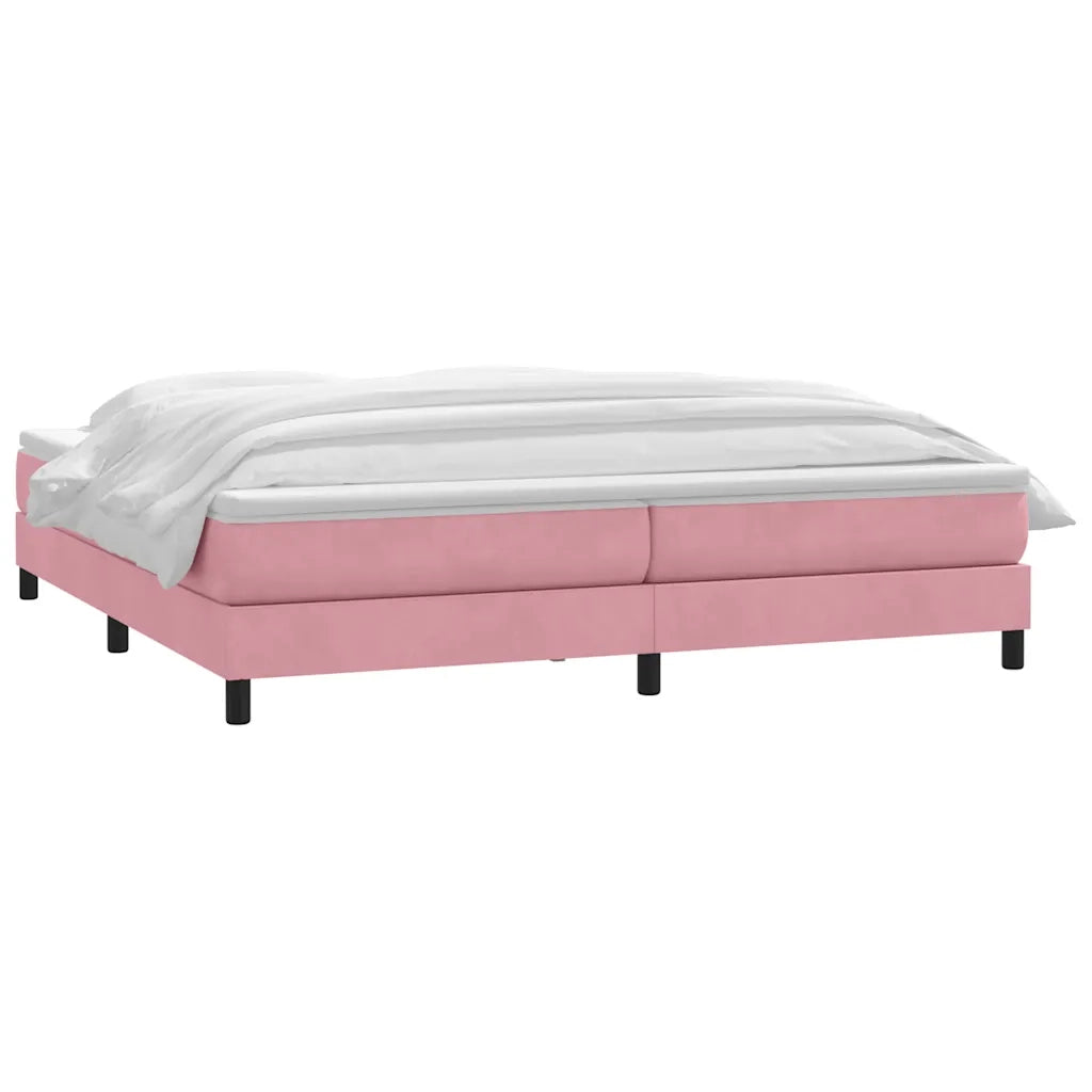 vidaXL Giroletto a Molle con Materasso Rosa 180x210 cm in Velluto